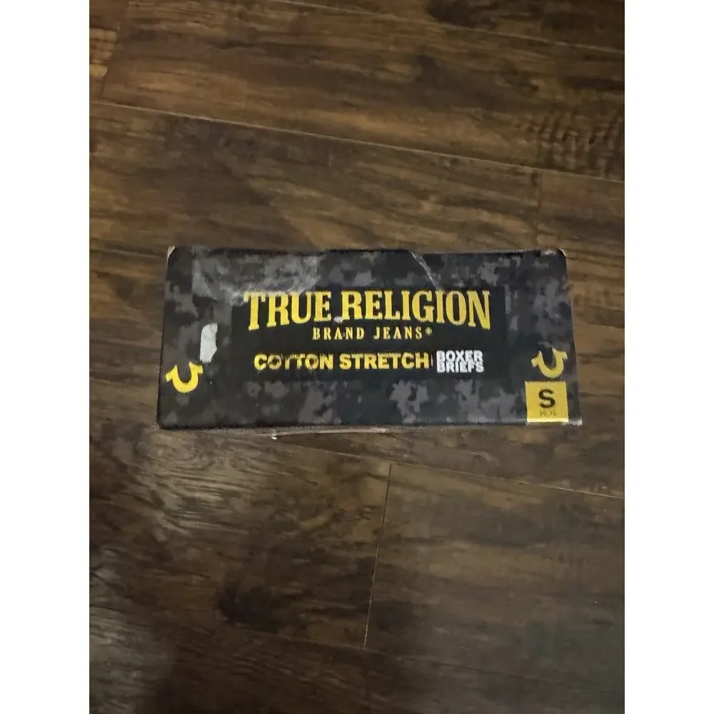 True Religion Cotton Stretch Boxer Briefs 4 Pack Black Gray Sz:Small